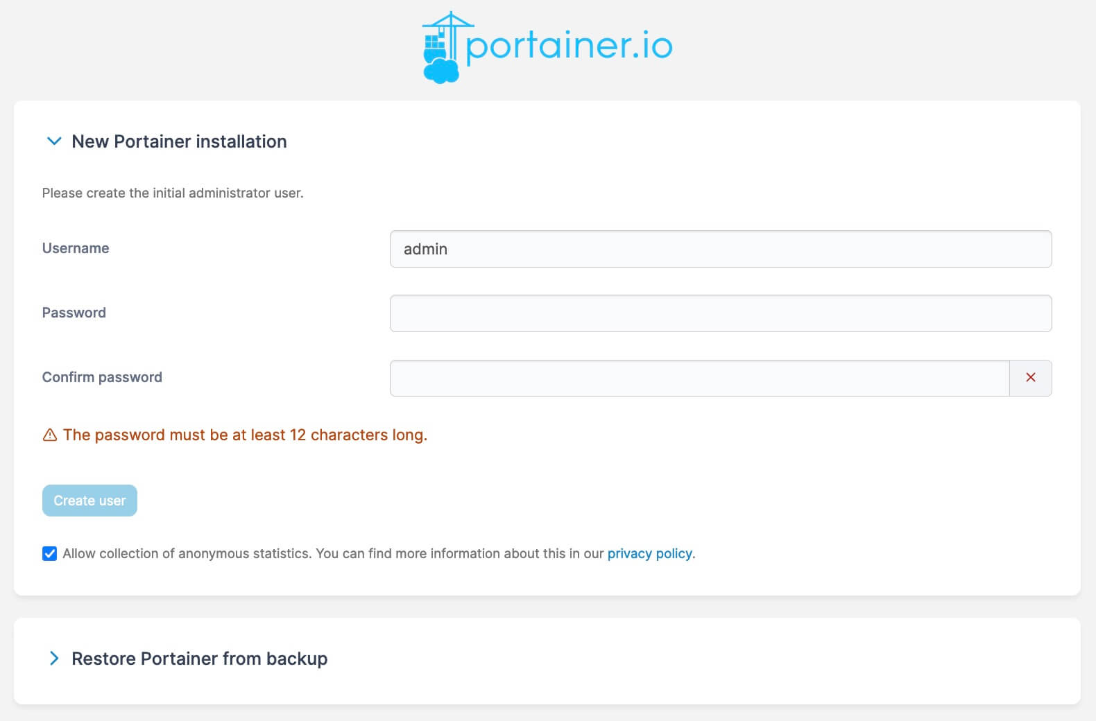 Установка Portainer с использованием Docker Compose