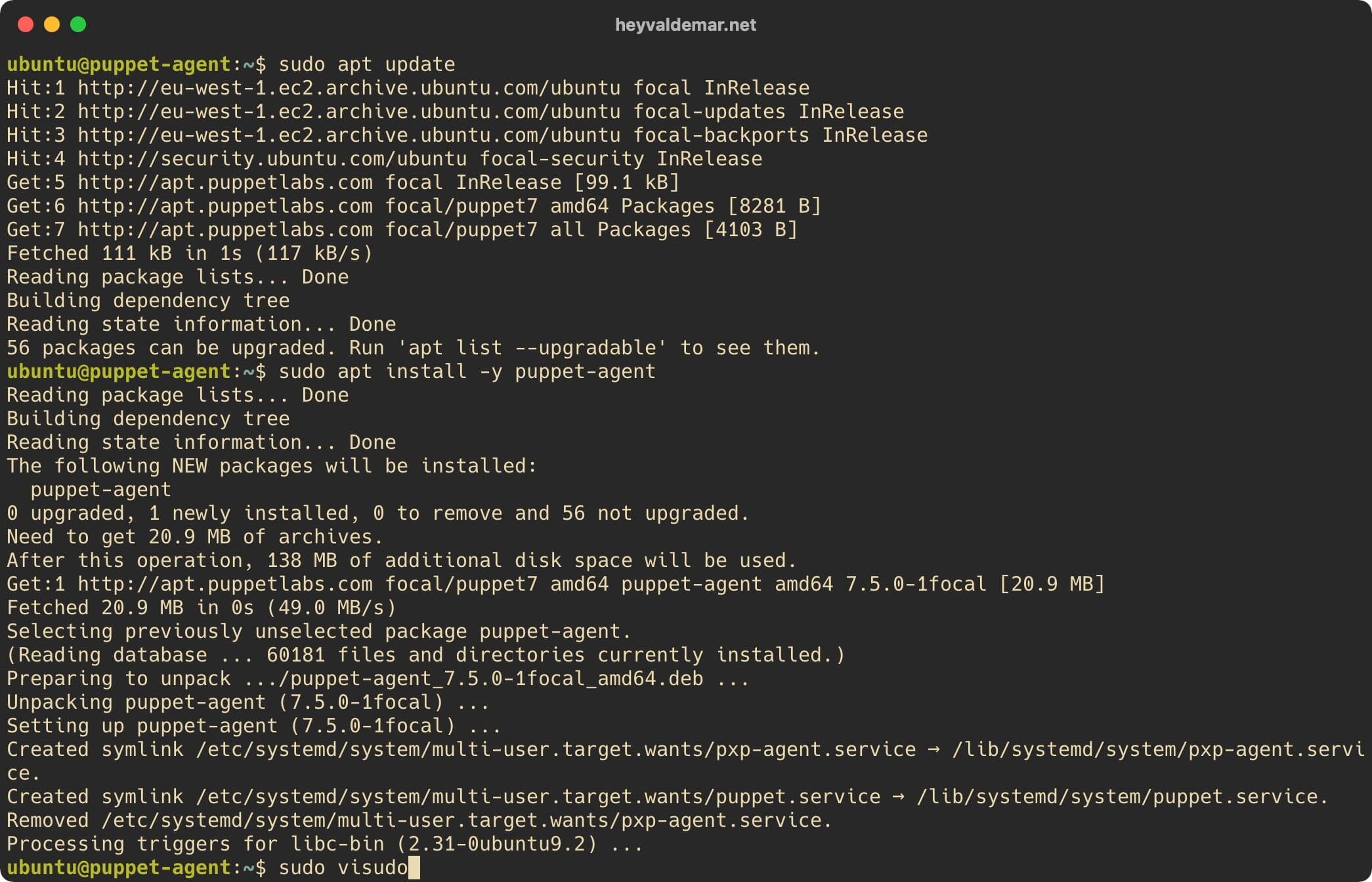 Установка Puppet на Ubuntu Server