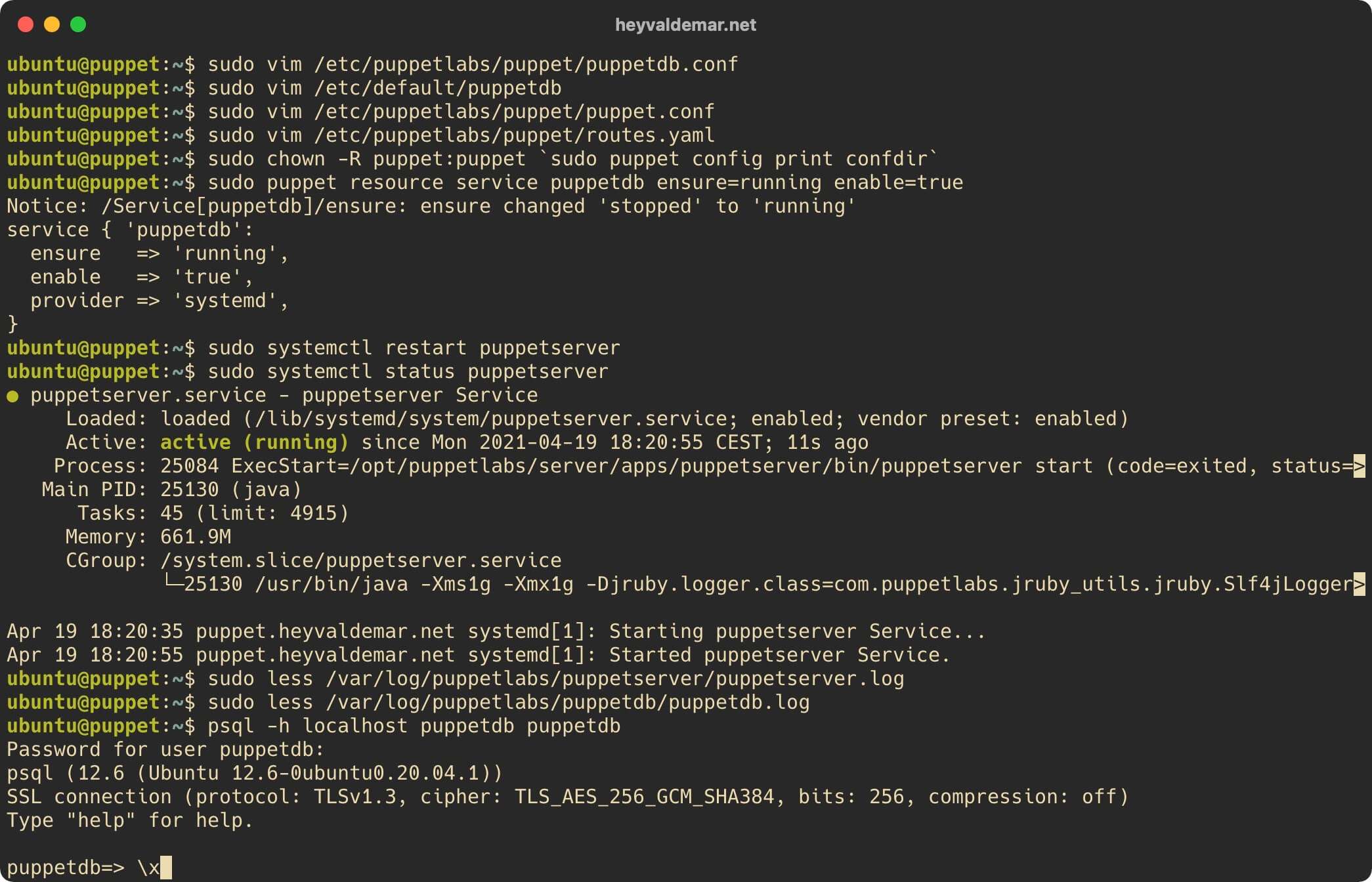 Установка PuppetDB на Ubuntu Server