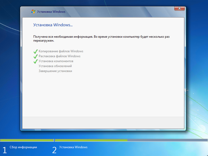 Установка Windows 7