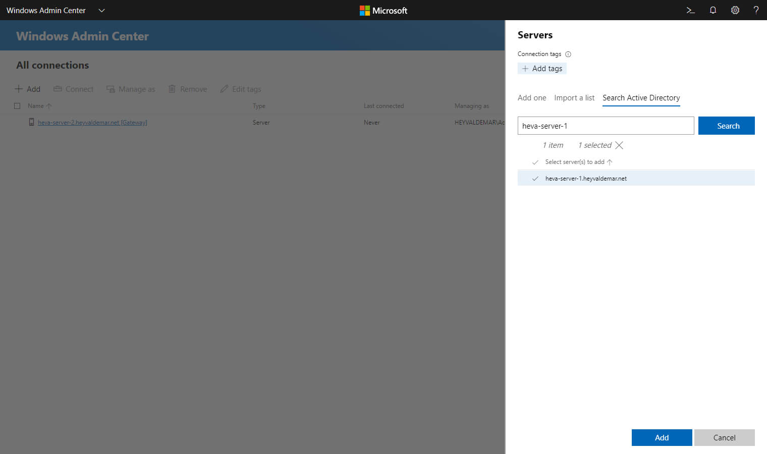 Установка Windows Admin Center на Windows Server 2019 Server