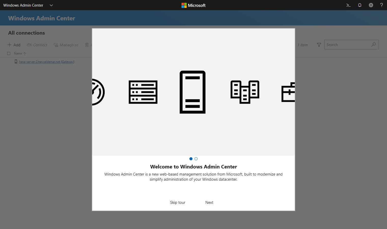 Установка Windows Admin Center на Windows Server 2019 Server