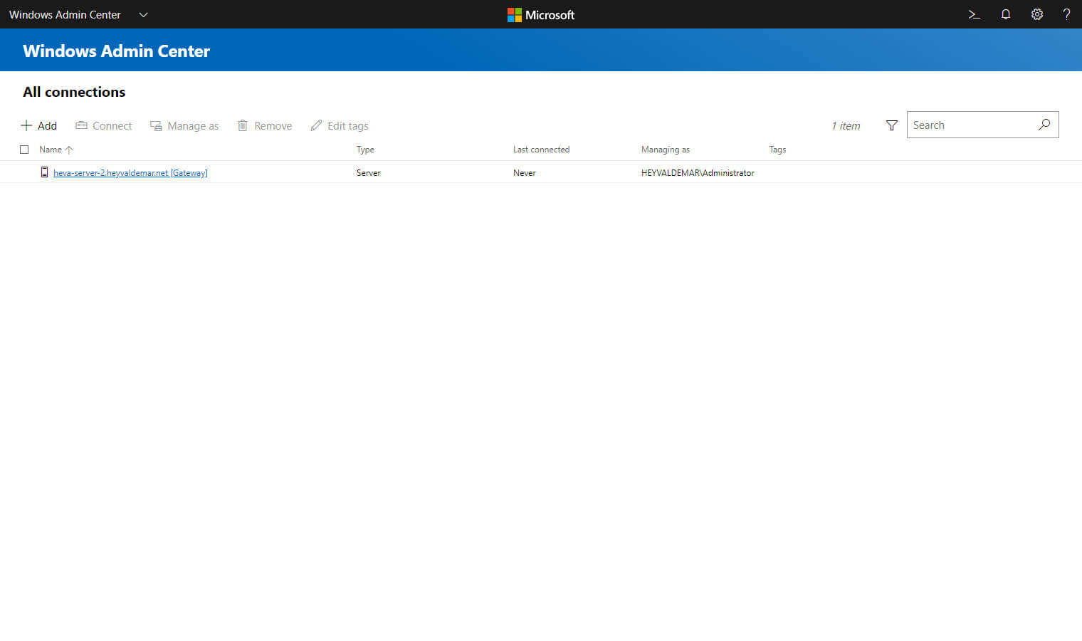 Установка Windows Admin Center на Windows Server 2019 Server