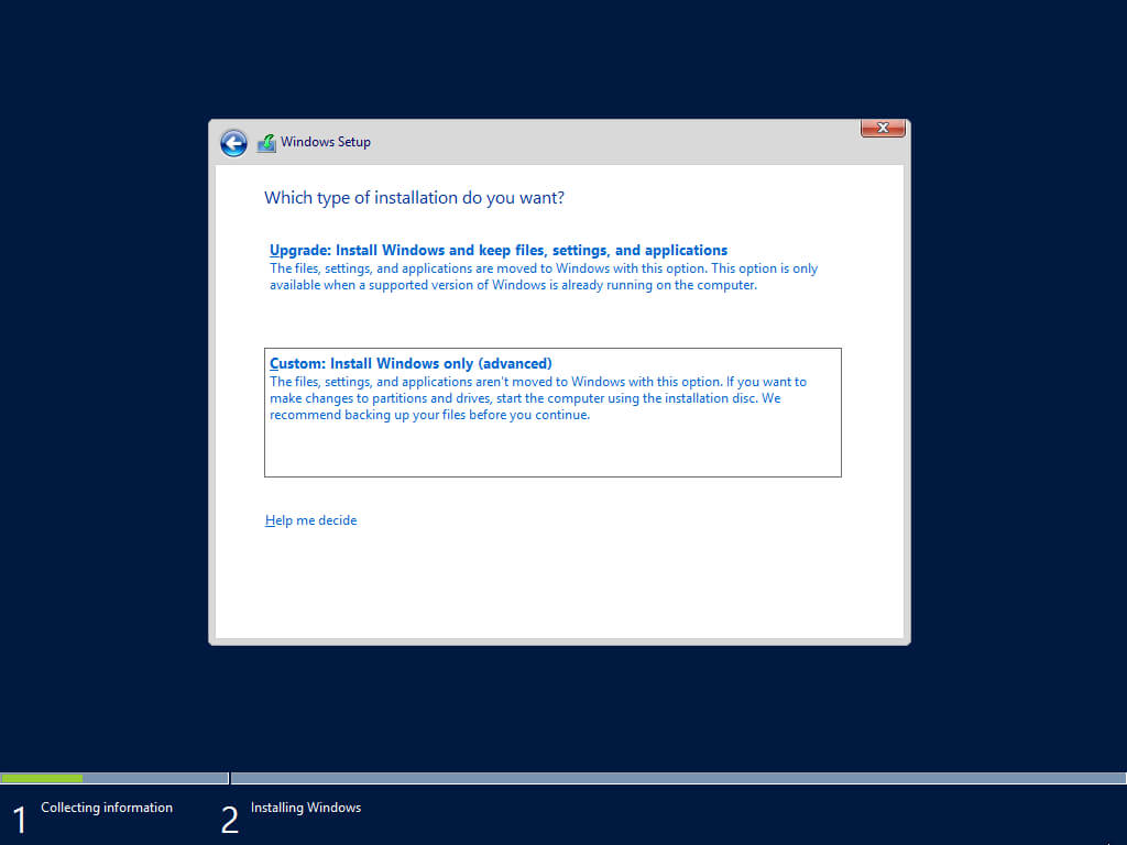 Установка Windows Server 2012 R2