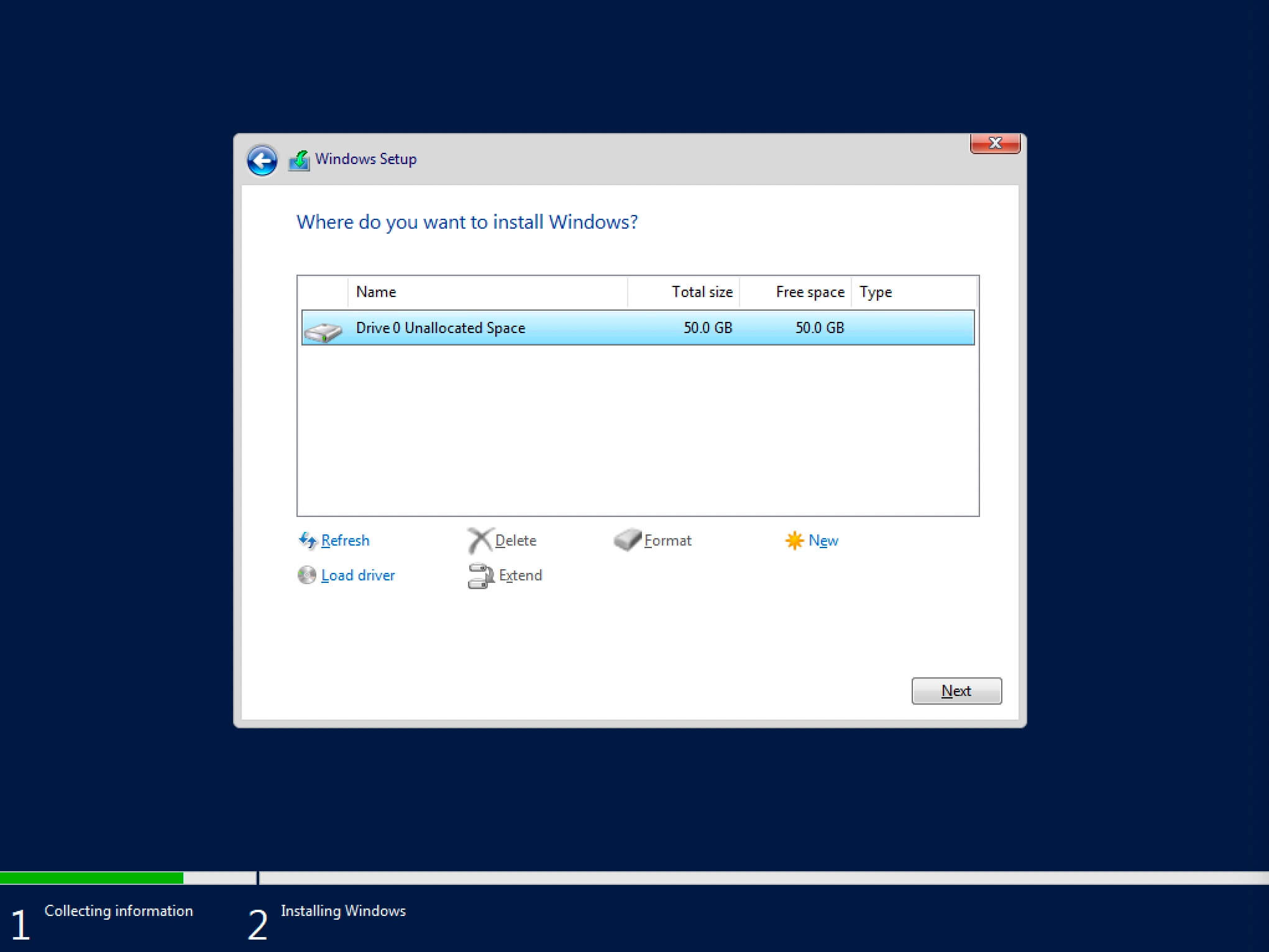 Установка Windows Server 2019 Server Core