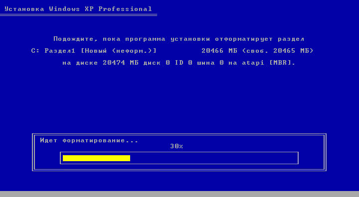 Установка Windows XP